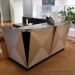 Contemporary 78 x 96 Reception Desk w Glass Transaction Counter